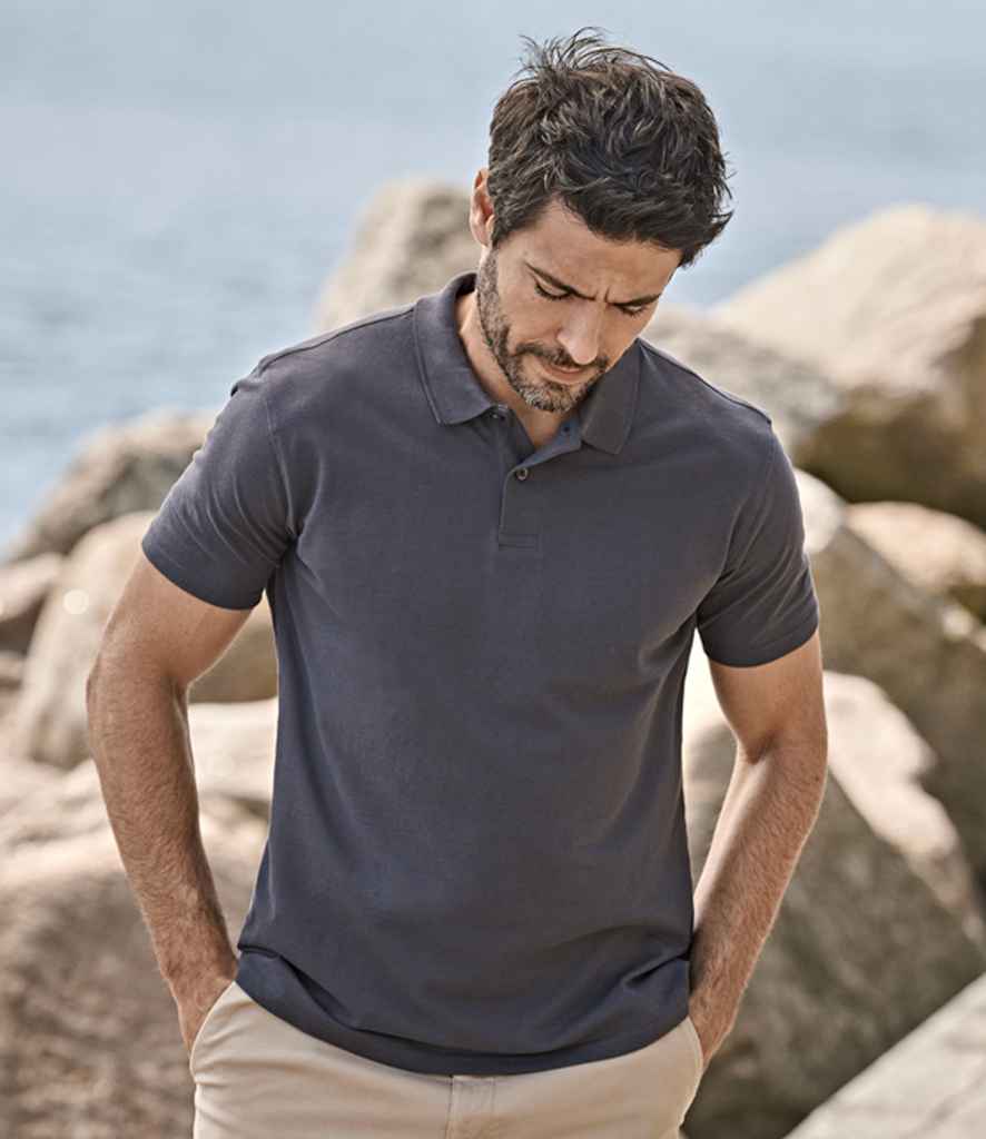 T1200 Tee Jays Power Organic Piqué Polo Shirt (Black, XS)