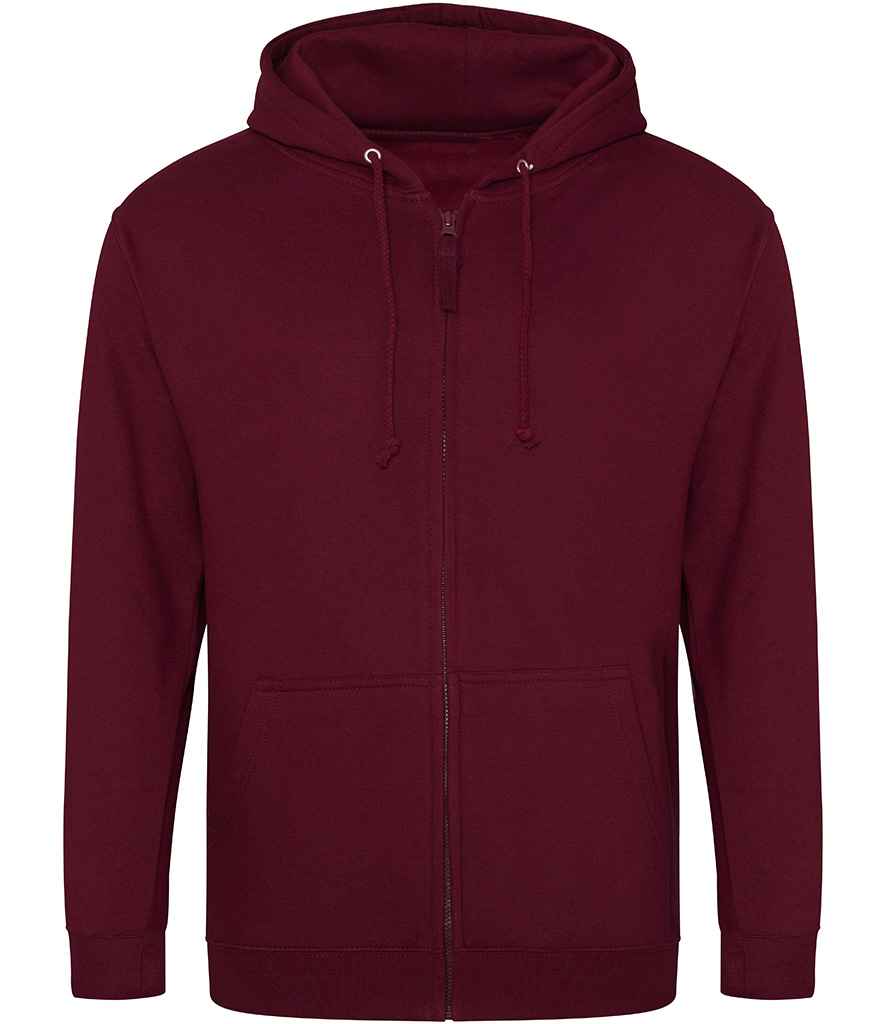 Staff Zip Hoodie with logo (Burgundy, S)
