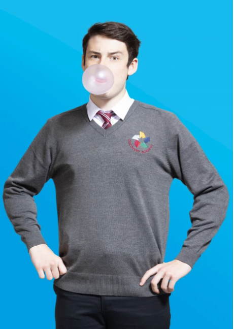 [BOYKNP01] 100% Cotton Boys V-Neck Performa Cotton (Black, S)